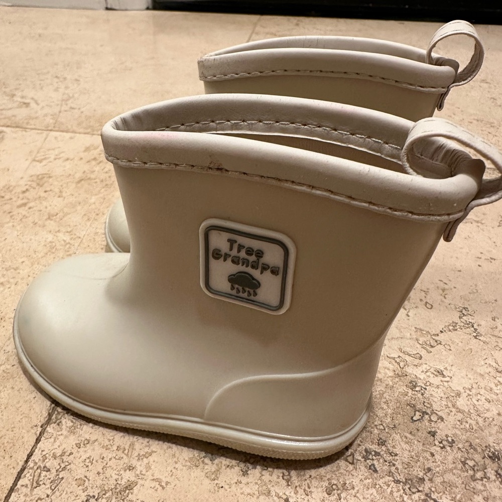Tree Grandpa Kids Cream Rainboots